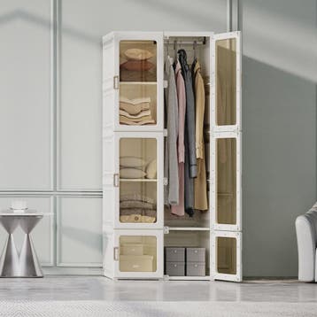 Draagbare Opvouwbare Garderobekast Organizer - Wit ABS Plast, Verzenden, Nieuw
