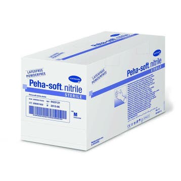 Peha-soft nitril handschoenen steriel poedervrij 50 paar, Diversen, Verpleegmiddelen, Verzenden, Nieuw