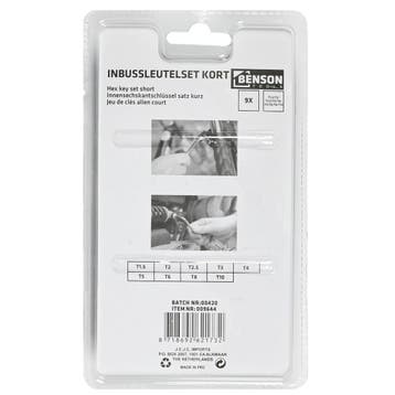 Benson Professionele inbussleutelset - kort - 9 delig - s..., Ophalen of Verzenden, Nieuw