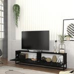 Tv-meubel Nolven lang frame 180x32x47 cm zwart [en.casa], Verzenden, Nieuw