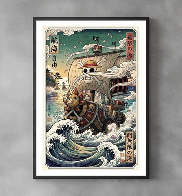 One Piece Voyage of the Thousand Sunny - Pop Art - Signed, Nieuw in verpakking