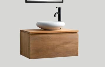 Teak houten badkamer meubel diverse maten 50% korting, Verzenden, Nieuw, Minder dan 100 cm, Wastafelkast