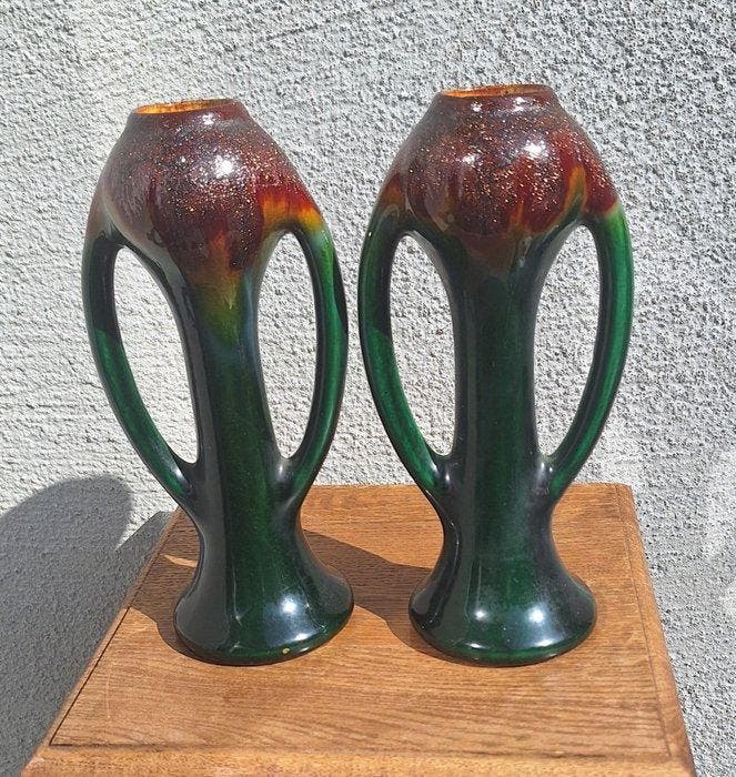 Thulin - Vaas (2) - Keramiek - Flambé glazuur, Antiek en Kunst, Kunst | Designobjecten