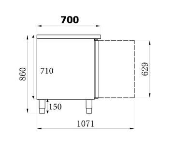 Combisteel Koelwerkbank | STANDARD LINE | 400L | 3 Deuren 1/, Ophalen of Verzenden, Nieuw
