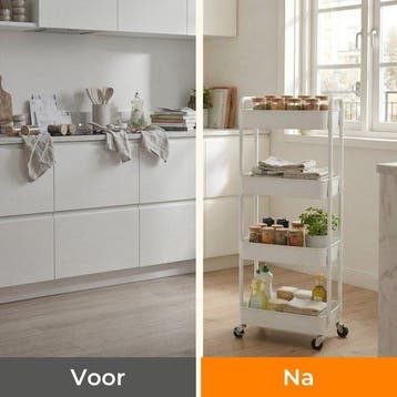 2dekans | Posity Keukentrolley op wieltjes – Serveerwagen /, Ophalen of Verzenden, Zo goed als nieuw