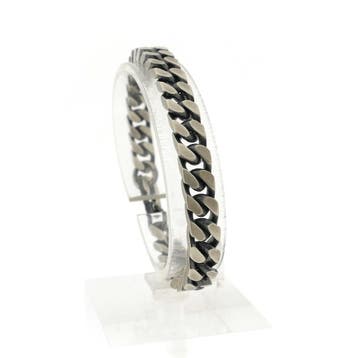 Zilveren gourmetschakel armband (Schakelarmband), Sieraden, Tassen en Uiterlijk, Armbanden, Ophalen of Verzenden, Gebruikt, Zilver