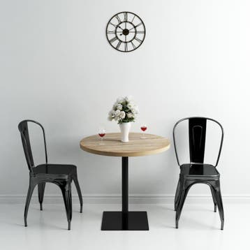 vidaXL Bistrotafel rond 80x75 cm MDF en staal eikenkleur, Verzenden, Nieuw