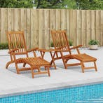vidaXL Ligstoelkentingen en opvouwbare zonnebader 2 pcs, Verzenden, Nieuw