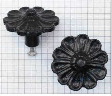 Knop bloem ijzer zwart 45 mm, Huis en Inrichting, Kasten | Overige, Verzenden, Nieuw