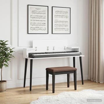 vidaXL studiobureau Wit 110 x 36 x 19,5 cm Bewerkt hout, Muziek en Instrumenten, Keyboards, Verzenden, Nieuw