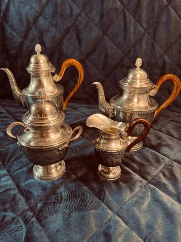 Orfevrerie Phenix - Koffieservies voor 4 (4) - Verzilverd,