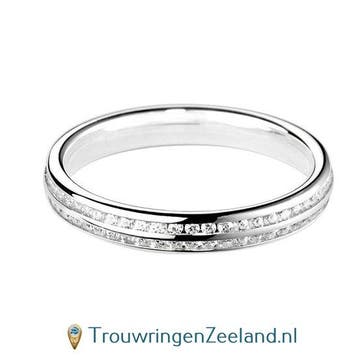 Aanschuifring in 9/18 karaat witgoud of platina 950 Vlakk..., Verzenden, Nieuw