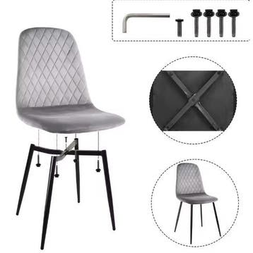 Set van 4 Fluwelen Eetkamerstoelen – Comfortabel en Stevig, Huis en Inrichting, Stoelen, Verzenden, Nieuw