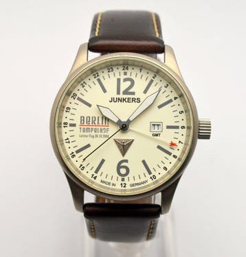 Junkers - GMT Berlin Tempelhof Edition Titanium - Zonder, Sieraden, Tassen en Uiterlijk, Horloges | Heren, Nieuw