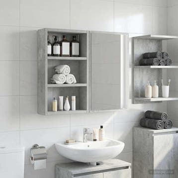 vidaXL Badkamer wandkast met plank Beton Grijs 30 x 10 x 50, Verzenden, Nieuw