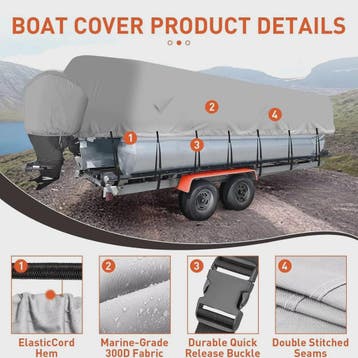 Waterdichte Pontoon Boot Trailerhoes - UV-bestendig, 300D He, Watersport en Boten, Verzenden, Nieuw