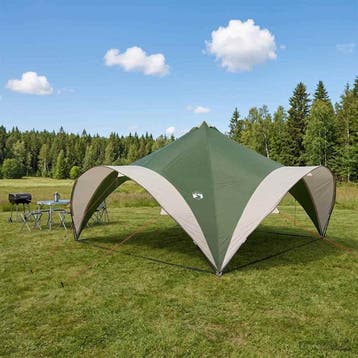 vidaXL Partytent met dak Groen 500 x 500 x 350 cm Polyester, Verzenden, Nieuw, Tot en met 2