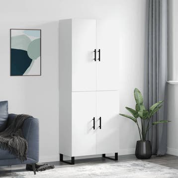 vidaXL buffetkast 69,5x34x180 cm bewerkt hout wit, Minder dan 50 cm, Verzenden, Nieuw, Minder dan 100 cm