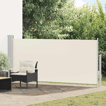 vidaXL Windscherm uittrekbaar 140x300 cm crèmekleurig, Verzenden, Nieuw