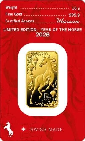 10 Gram Goudbaar - Argor-Heraeus - Year of the Horse, Verzenden, Goud