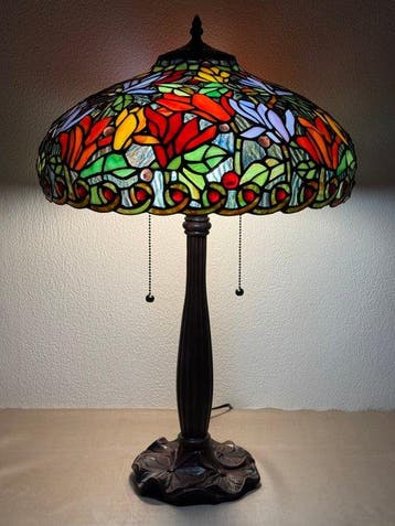 XXL Tiffany stijl tafellamp LOVER’S GARDEN lamp met 2