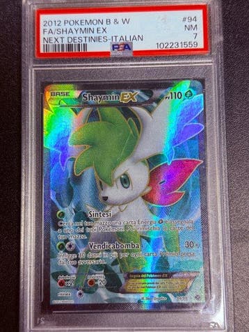 Pokémon - 1 Graded card - Shaymin EX 94 Full art - PSA 7 -, Hobby en Vrije tijd, Nieuw
