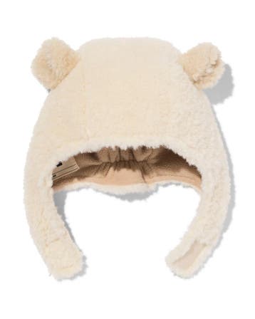 HEMA Babymuts teddy met oortjes beige, Verzenden, Nieuw