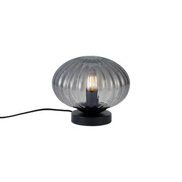 Design tafellamp zwart met smoke glas - Mochi, Verzenden, Nieuw