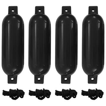 vidaXL Bootstootkussens 4 st Ø 14x50 cm PVC zwart, Watersport en Boten, Verzenden, Nieuw