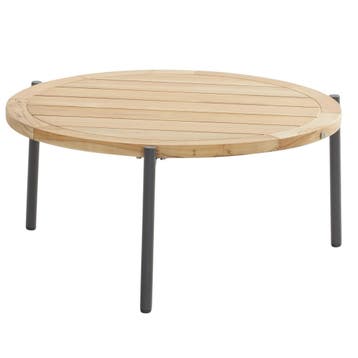 Yoga salontafel 73xH35 cm antraciet natural teak 4-Seasons, Tuin en Terras, Tuintafels, Ophalen of Verzenden, Nieuw