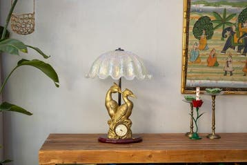 Miki Line - Tafellamp - sculptuur met reigers, klok en