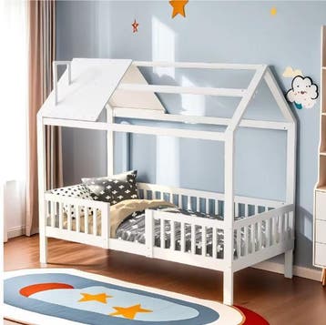Kinderbed Huisvorm 90x200 cm met Opberglade, Verzenden, Nieuw