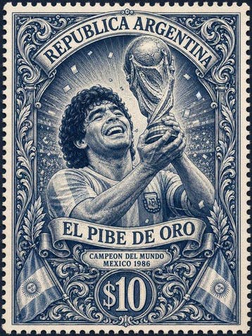 Shayer - Maradona – El Pibe de Oro 1986 - XL - 60x80cm - 1/1, Nieuw