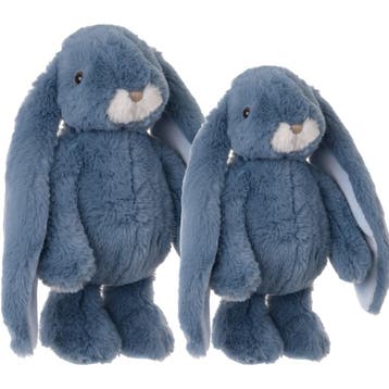 Bukowski konijnen knuffel set 2 stuks - blauw - pluche - 22, Verzenden, Nieuw
