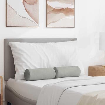 vidaXL Bolster Kussens 2 stuks Lichtgrijs Ø 15 x 40 cm, Huis en Inrichting, Woonaccessoires | Kussens, Verzenden, Nieuw