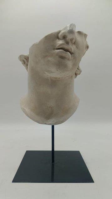 sculptuur, Volto di Alessandro Magno - 37 cm - marmerpoeder