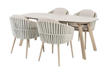 Taste Eva/Manolo 4-persoons Deens ovale dining tuinset, Verzenden, Nieuw, Overige materialen, Tuinset