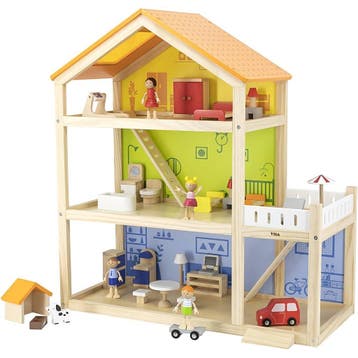 VIGA Poppenhuis, H: 67 cm, D: 28 cm, B: 62 cm, 1 stuk, Nieuw