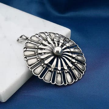 Zilveren Etruskische broche/hanger (Hanger of bedel), Ophalen of Verzenden, Gebruikt, Zilver, Overige merken