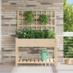 vidaXL Tuin Bloempot Beige 115 x 60,5 x 153 cm Massief, Verzenden, Nieuw, Hout, 60 cm of meer