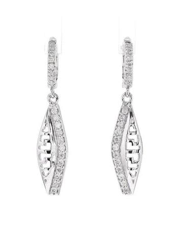 Huggie oorbellen - 14 karaat Witgoud - 0.37ct. tw. Diamant