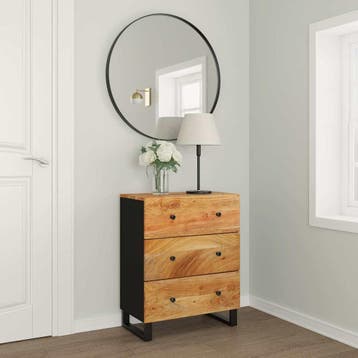 vidaXL Dressoir 60x33x75 cm massief acaciahout, Verzenden, Nieuw, Overige houtsoorten, Minder dan 50 cm