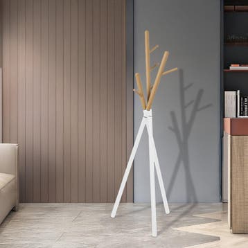 Kapstok Laerdal kledingrek 172x49x49 cm wit en houtkleurig [, Verzenden, Nieuw