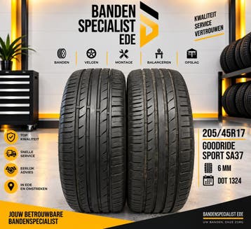 205/45/17 GOODRIDE SPORT SA37 6MM 2 STUKS €120,- (1324), Ophalen, Gebruikt, 17 inch, 205 mm