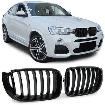 Glans Zwarte Nieren (Grillen) BMW X3 F25 LCI X4 F26 B2377, Nieuw, Voor, BMW