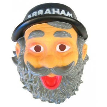 Plastic abraham masker met hoedje - 50 Abraham versiering, Ophalen of Verzenden, Nieuw