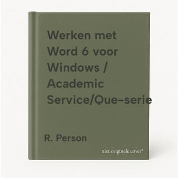 Werken met Word 6 voor Windows / Academic Service/Que-serie, Boeken, Informatica en Computer, Verzenden, Gelezen, R. Person