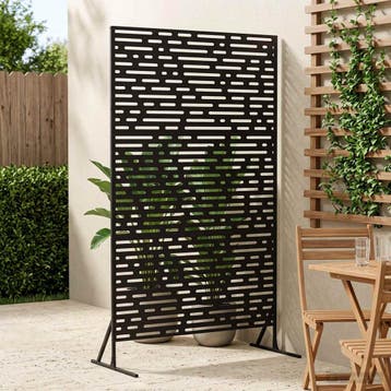 vidaXL Privacyscherm 100 x 50 x 180 cm Staal Zwart, Verzenden, Nieuw, IJzer