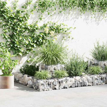 vidaXL Gabion plantenbak 120x120x20 cm gegalvaniseerd staal, Tuin en Terras, Schuttingen, Verzenden, Nieuw, IJzer, Minder dan 1 meter