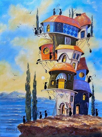 Nataly Grinchenko (XXI) - Sea town of cats
